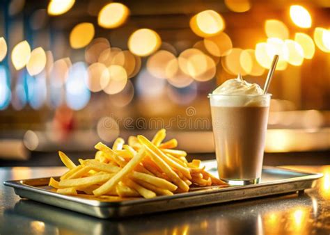 Scrumptious Fast Food Combo Crispy Fries Creamy Milkshake and Hot ...