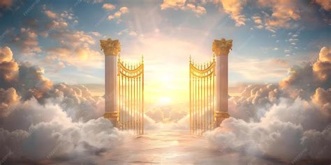 golden gates  heaven  digital art depicting  entrance