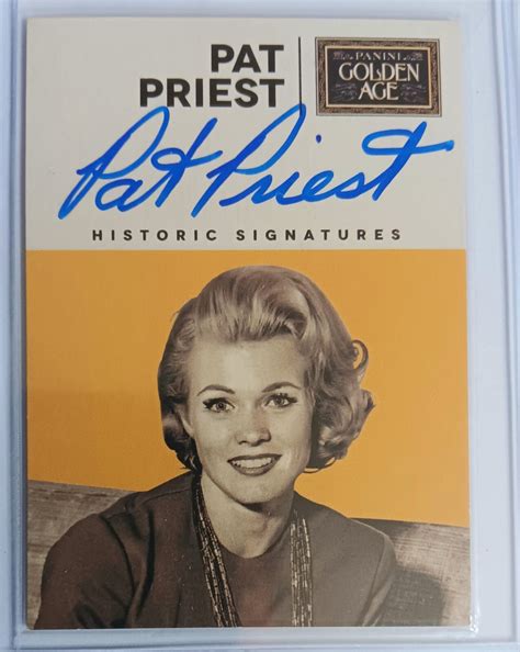 2014 Panini Golden Age Historic Signatures Pat Priest Auto #PPT On Card