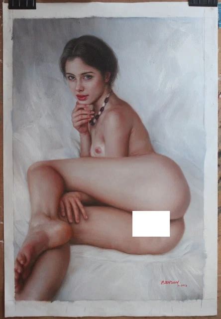 FEMME NUE INTÉGRALE tableau peinture huile sur toile / nude female oil