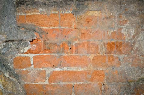 Baggrund tekstur af en gammel mur med røde mursten | Stock foto | Colourbox