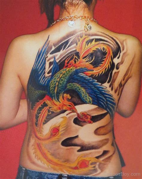 Phoenix Tattoo On Back - Tattoos Designs