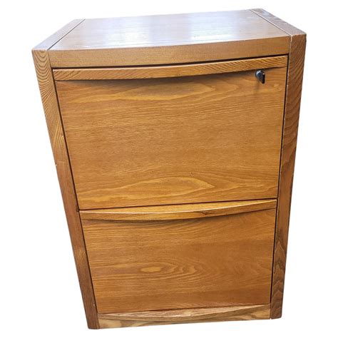 Vintage Two Drawer Oak Locking Filing Cabinet For At 1stdibs