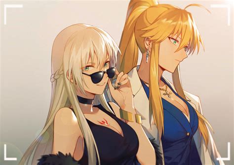 blonde, long hair, ponytail, Yorukun, anime, anime girls, digital art