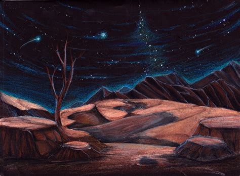 Desert Night Painting at PaintingValley.com | Explore collection of ...