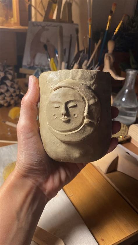 Стаканы и кружки с солнцем и луной уже в процессе | Diy ceramic ...