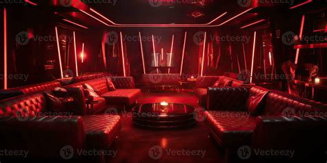 AI Generated. AI Generative. Red indoor interior night club vip luxury