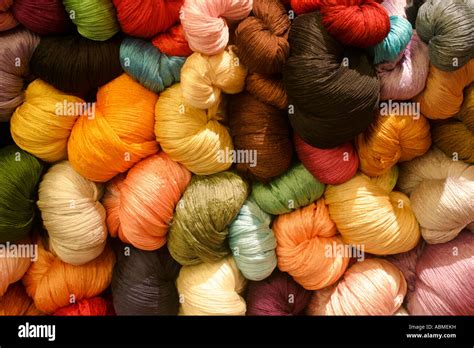 colored knitting yarn stock photo alamy