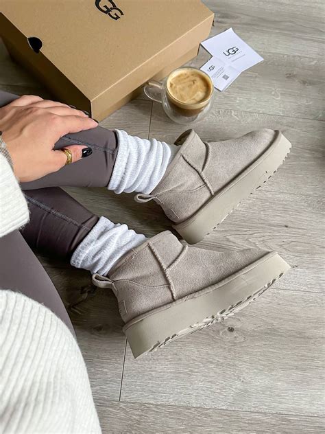 UGG Australia USA Classic Ultra Mini Platform Light Grey Уггі ультра ...