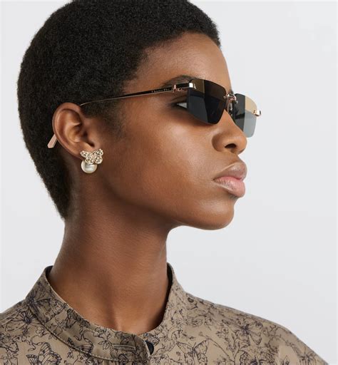 CDior S4U Two-Tone Mirrored-Effect Deep Nude and Gray Rectangular