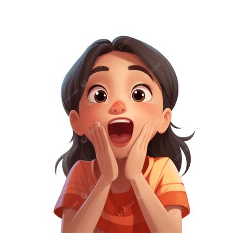 Bursts Of Joy Cartoon Girl Character Radiating Laughter, Cartoon