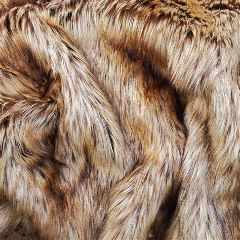 Golden Wolf Fake Fur Faux Fur Fabric by the Metre / Yard | Warehouse2020