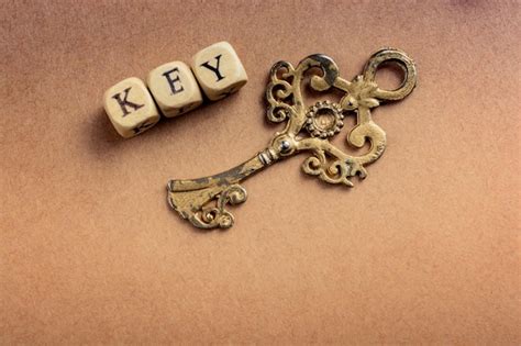 premium photo retro stlyle key   key wording