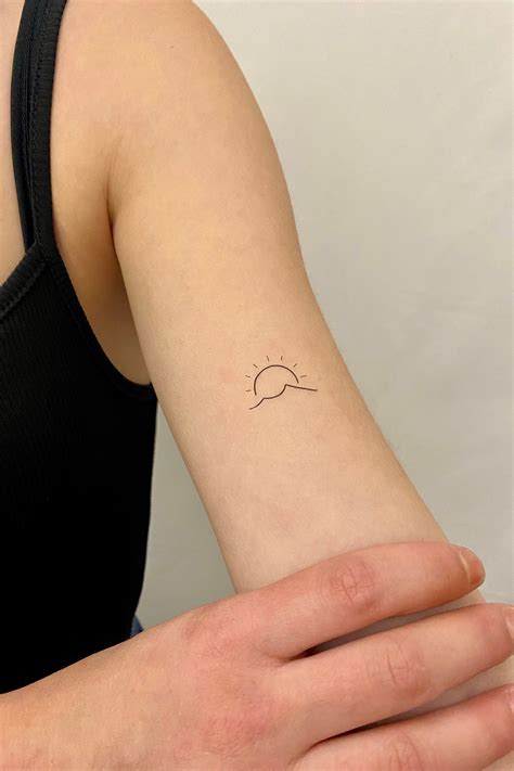 Fine Line Sun Temporary Tattoo set of 3 - Etsy UK