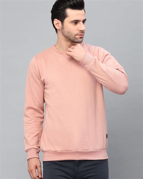 Buy Men's Pink Slim Fit Sweatshirt Online at Bewakoof