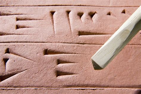 Cuneiform clay tablet and stylus - Stock Image - C001/8605 - Science ...
