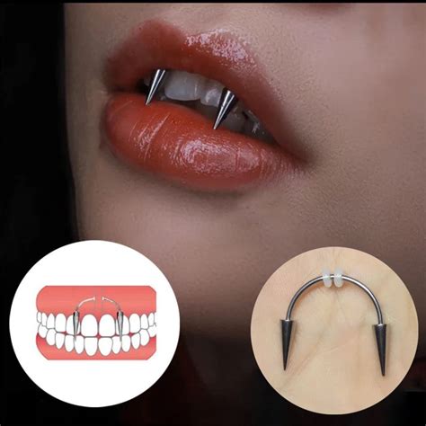 Vampire Smiley Dracula Nail Piercing Tiger Tooth Fangs - Etsy