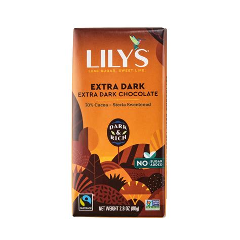 Lily's Sweets Extra Dark Chocolate Bar 70% Cocoa 80g – Healthy Options