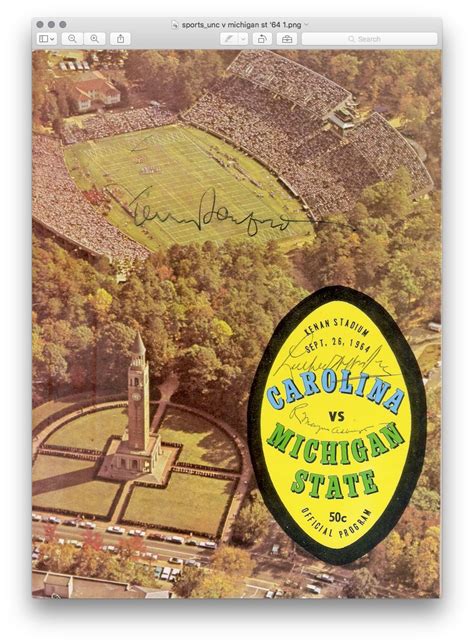 UNC vs Michigan State program - R.A. Fountain