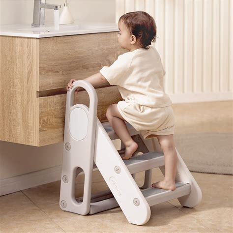 Mloong Kids Step Stool Foldable for Bathroom Sink, Easy Folding Non