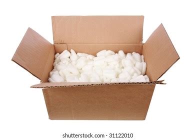 Cardboard Box Packing Foam Peanuts Isolated Stock Illustration 31122010 ...