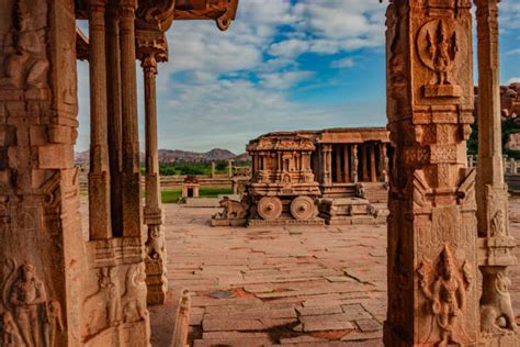 architectural pillars  vittala temple stock  pictures