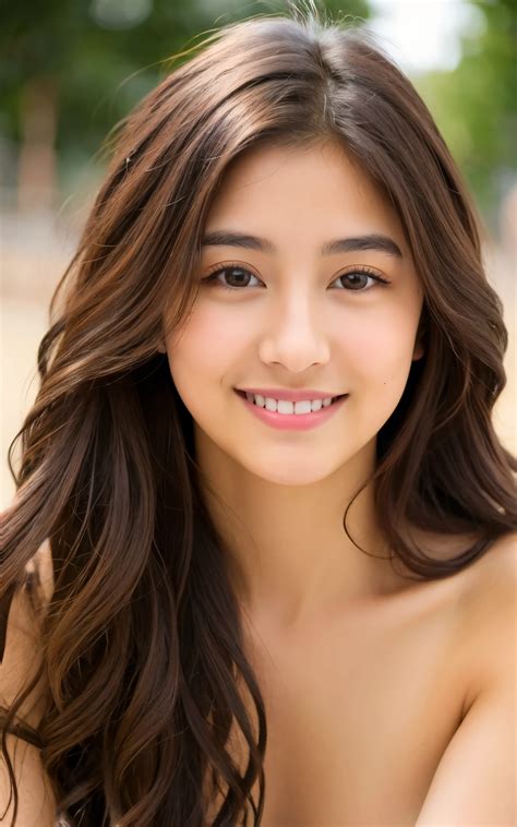 A close up of a woman with long hair and a smile - SeaArt AI