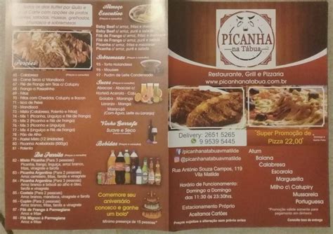 Picanha Na Tábua Restaurante E Pizzaria - Menu em Picanha na Tábua - Restaurante e Pizzaria, São Paulo, Rua Dona ...