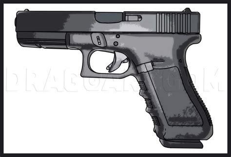 How To Draw A Gun, Step by Step, Drawing Guide, by Dawn - DragoArt