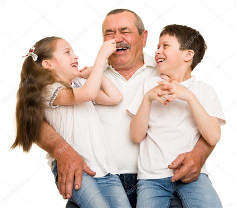 Grandfather and grandchildren portrait — Stock Photo © soleg #69956175