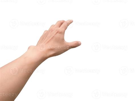 man hands gesture reach isolated white  stock photo  vecteezy