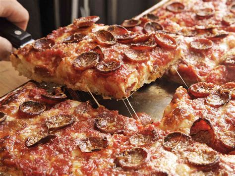 Sicilian Pizza With Pepperoni and Spicy Tomato Sauce Recipe