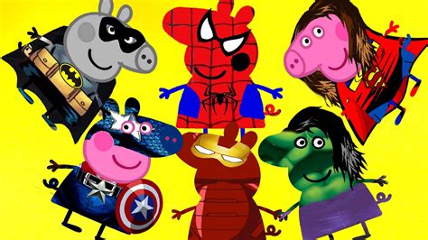 MyFunToys: PEPPA PIG Transforms into Superheroes PEPPA PIG La Familia Pig se disfraza de Superheroes