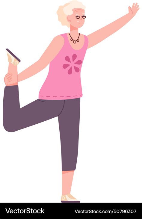 Old woman stretching senior healthy morning Vector Image