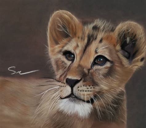 Lion Cub Painting at PaintingValley.com | Explore collection of Lion ...