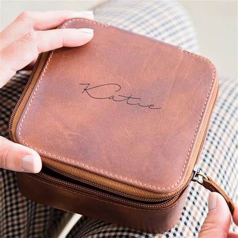 Personalised Leather Travel Jewellery Case for Her - Etsy