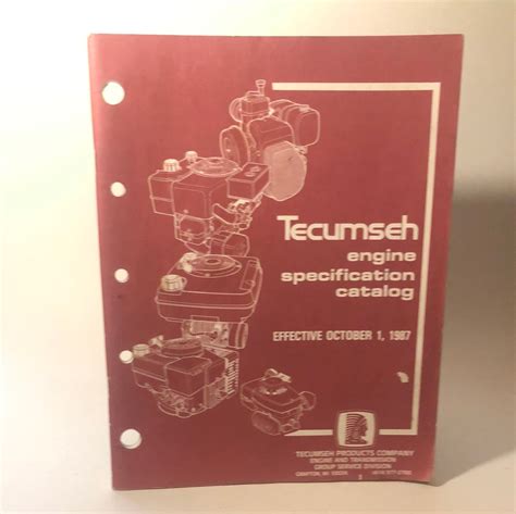 Tecumseh engine specification catalog – Carmichael's Garage