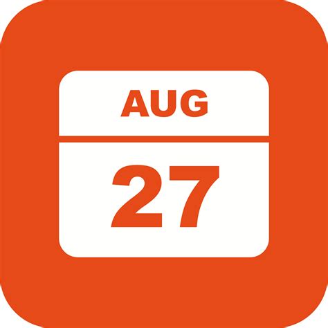 August 27th Date on a Single Day Calendar 505814 Vector Art at Vecteezy