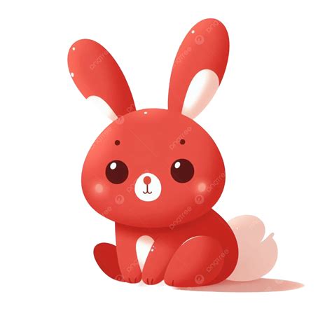 Cute Red Rabbit, Animal, Red, Cute Rabbit PNG Transparent Image and
