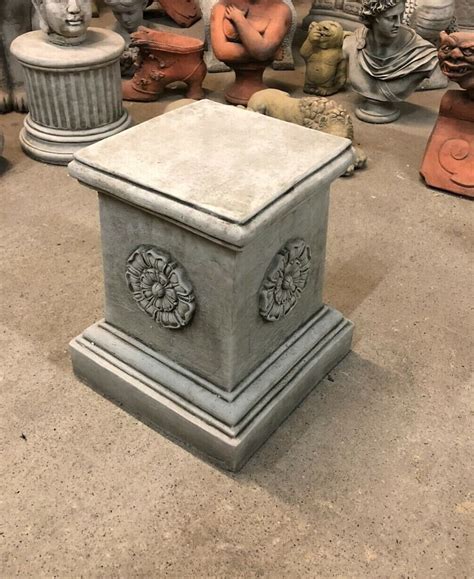 Yorkshire Rose Plinth Stone Flower Stand Concrete Square Pedestal ...