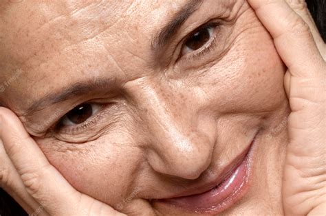 Premium Photo | Close up on face pores texture