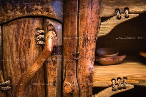 Мебель из старого дерева, ручка из ветки | Rustic log furniture ...