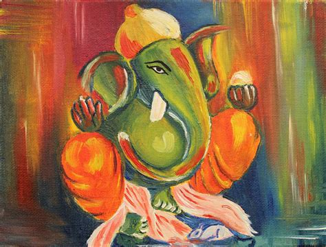 Ganesha Painting On Canvas at PaintingValley.com | Explore collection ...