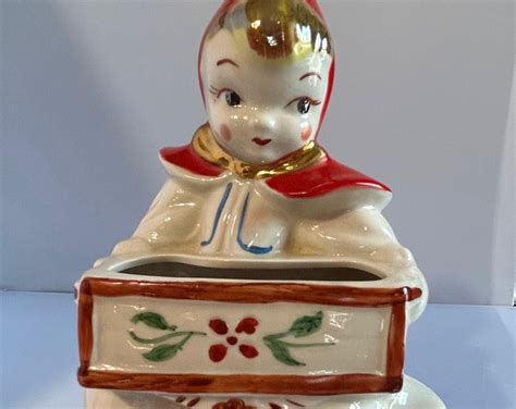 hull pottery  red riding hood wall pocket planter etsy