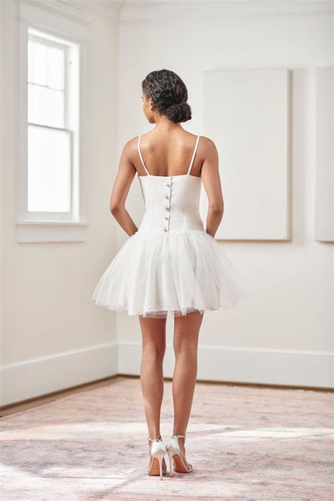 Olivia White Tulle Bridal Mini Dress & First Dance After Party Dress