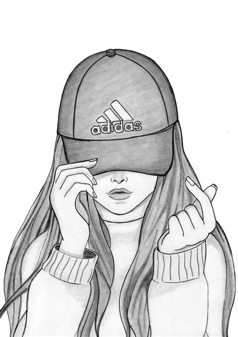 draw  girl  cap portrety devocek risunki devuski