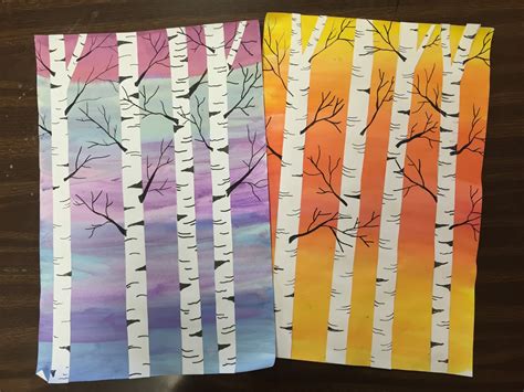 Elements of the Art Room: 4th Grade Fall Birch Trees