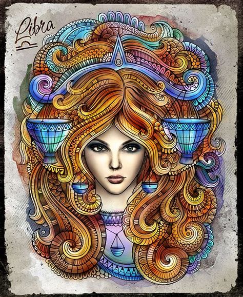 LIBRA by balabolka, via Behance Arte Libra, Libra Art, Zodiac Art ...