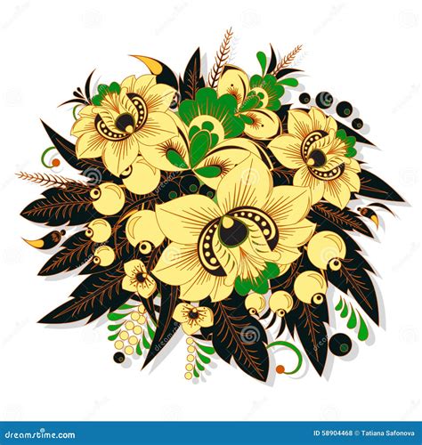Stock Traditional Russian Flower. Stock Vector - Image: 58904468
