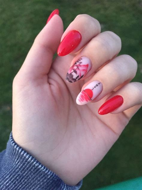 #Нежный #Алый #Маникюр | Маникюр, Азиатские ногти, Дизайнерские ногти
